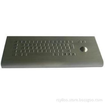 short stroke industrial pc keyboard with trackball and wall